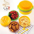 Cute Burger Shape Lunch Box Perfect For School Kids Office Worker 3 layer Container Box
