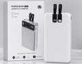 66W Fast Charging 20,000 mAh Power Bank | Built-in Cables (White)