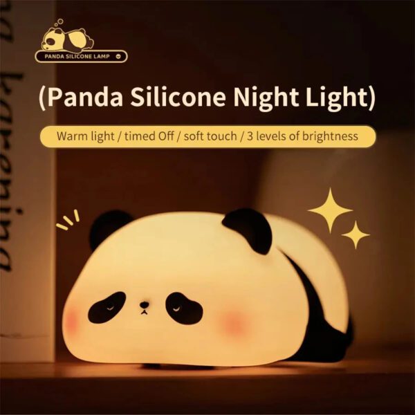 Rechargeable Panda Lamp | Cute Panda Night Light | Soft Silicon Lamp For Room Decoration