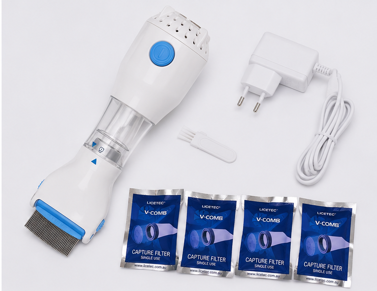 Anti Lice Metal Comb with 4 Filters | Stainless Steel Fine Tooth Head Lice & Nit Removal Comb