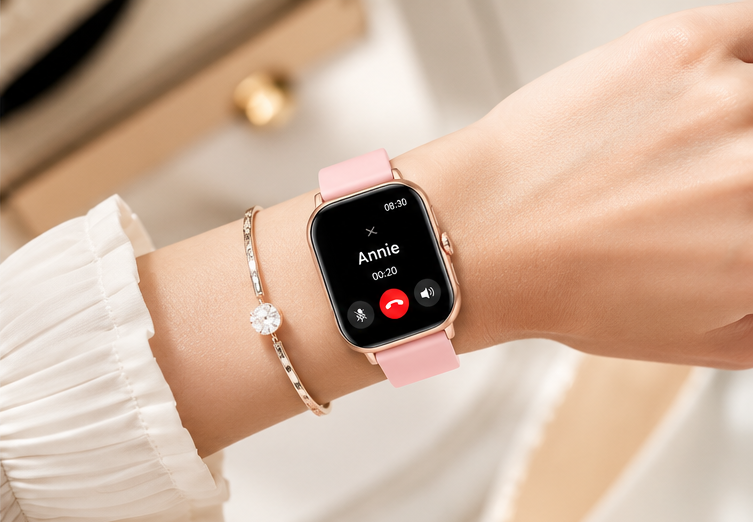 A58 Plus 6 in 1 - Smartwatch For Women | Best Smart Watch For Girls | Perfect Gift - Pink