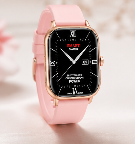 A58 Plus 6 in 1 - Smartwatch For Women | Best Smart Watch For Girls | Perfect Gift - Pink