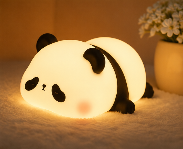 Rechargeable Panda Lamp | Cute Panda Night Light | Soft Silicon Lamp For Room Decoration