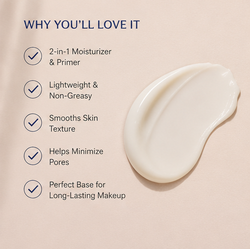 FLiCKA Silk Touch Milk Cream Moisturizer & Primer – 2-in-1 Hydrating Base | Aloe Vera & Shea Butter