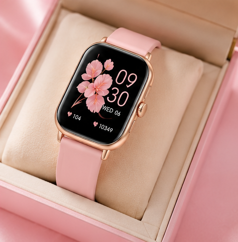 A58 Plus 6 in 1 - Smartwatch For Women | Best Smart Watch For Girls | Perfect Gift - Pink