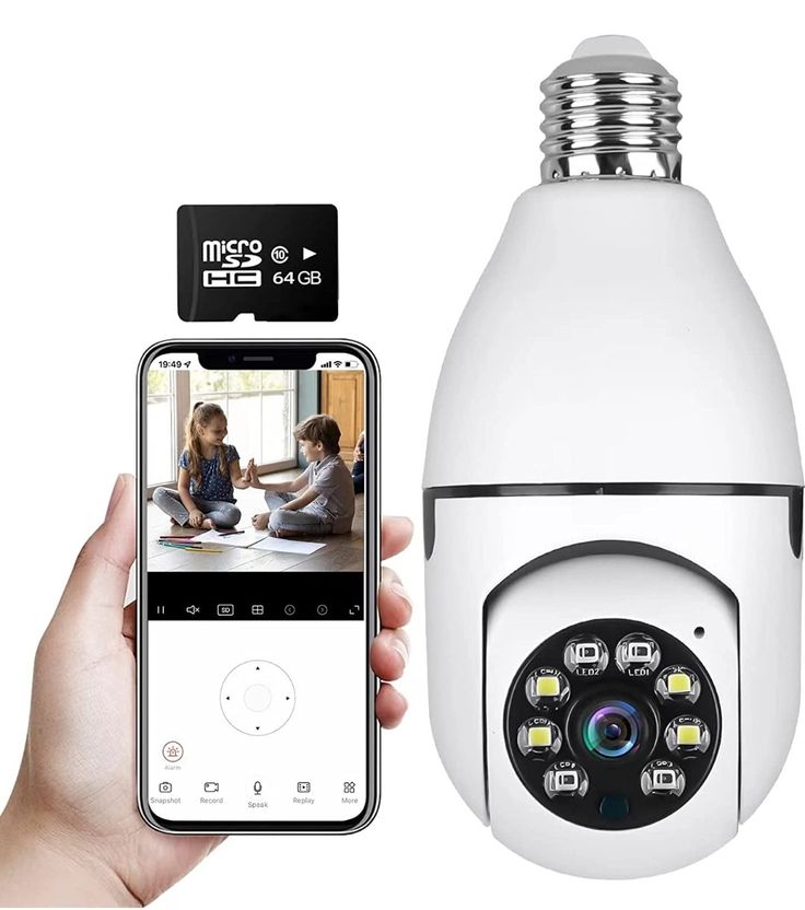 Bulb Camera 1080P WiFi 360° Panoramic Security Camera | Night Vision & Two-Way Audio